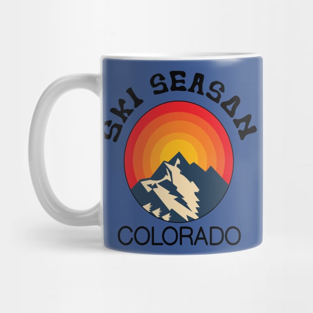 Ski Season, Colorado, Colorado Lifestyle, Skiing, Snowboarding, Ski Mountains, Retro Skiing Mountain by FashionDesignz